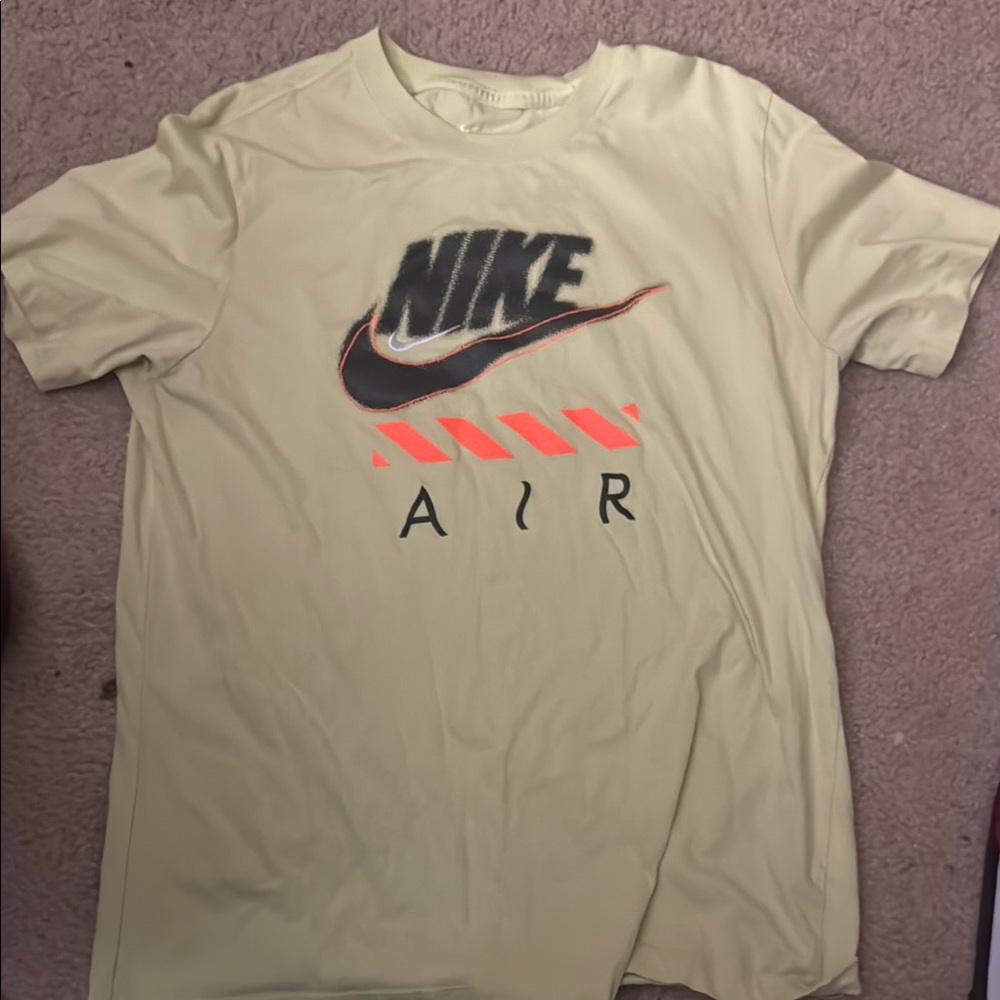 Nike Cream T-Shirt with Black and Orange Logo